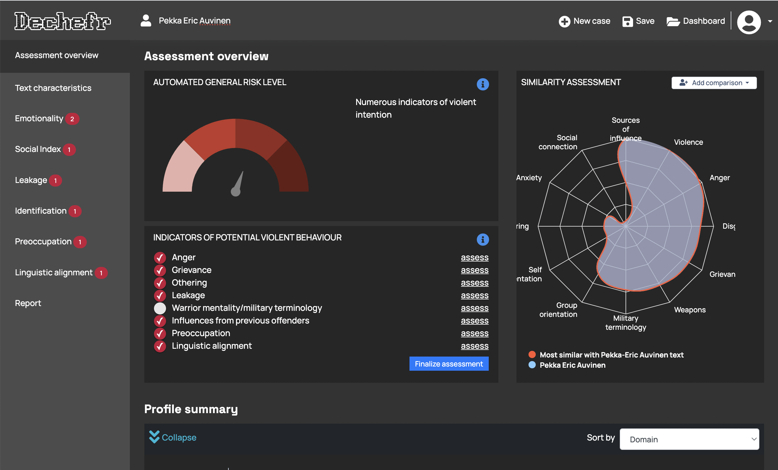 Dechefr Risk Assessment